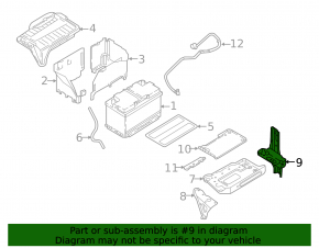 Battery tray bracket rear Infiniti QX30 17-19