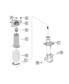 Shock absorber rear left Fiat 500X 16-17 AWD