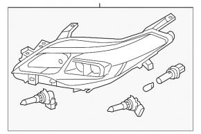 Toyota Avalon 13-16 halogen front left headlight