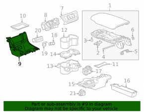 GMC Terrain 18- Center Console Pocket