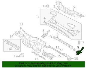 Left windshield wiper seal for Ford Focus mk3 11-18