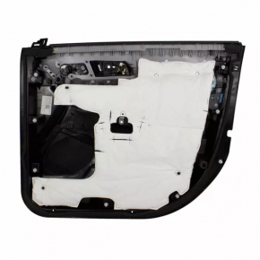 Door trim card front left Ford Explorer 16-19 rest, black leather, black leather armrest, wood trim