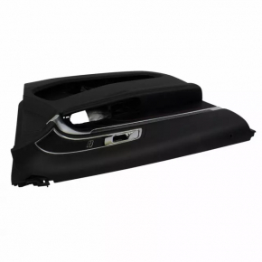 Door trim card front left Ford Explorer 16-19 rest, black leather, black leather armrest, wood trim