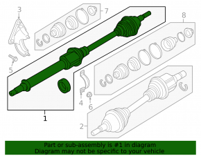 Front right half shaft drive Ford C-max MK2 13-18 rusty, boot needs replacement