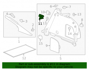 Right front arch trim plug Chevrolet Volt 11-15 black