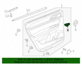 Rear left window lift control trim VW Atlas 18 - grey