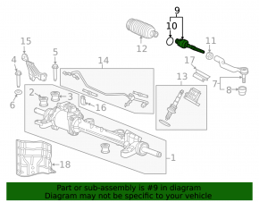 Left steering rod for Honda Crosstour 2013-15, electric, 3.5L