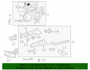 Left rear wing apron outer panel bracket for Lexus IS 14-20
