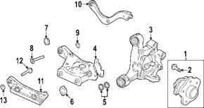 Lower control arm for rear right spring, Nissan Sentra 20-24