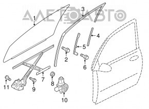 Glass seal front left Mitsubishi Outlander Sport ASX 10-23