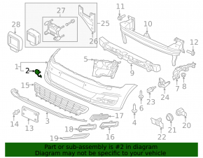 Front Bumper Tow Hook Cap VW Golf 15-17