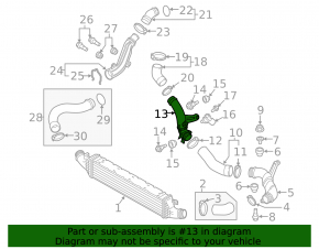 Intercooler pipe left fourth Audi Q3 8U 15-18 CCTA under the sensor
