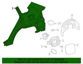 Quarter wing rear right Toyota Venza 21-