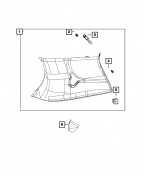 Jeep Grand Cherokee WL 21-25 tailgate closing button arch trim