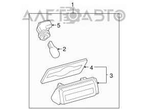 Left trunk lid license plate light for Toyota Camry v40