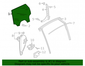 Rear left door glass for Audi Q3 83A 19-25 tinted