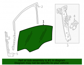 Front left door glass Chevrolet Equinox EV 24-26