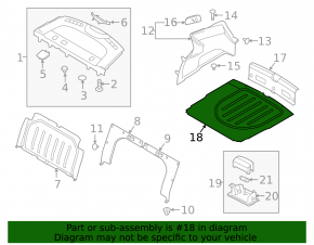 Kia Forte 19-24 4d black trunk floor for separate seat without spare tire