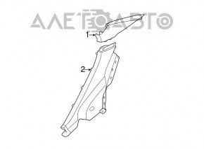 Rear pillar trim right upper Hyundai Elantra UD 11-16 black, scratch