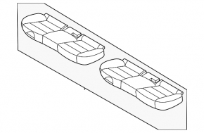Rear row of seats 2 row Kia Forte 19-21 split back, black cloth