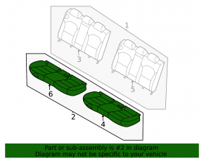 Rear row of seats 2 row Kia Forte 19-21 split back, black cloth
