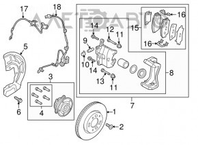ABS sensor front left Hyundai Tucson 16-21