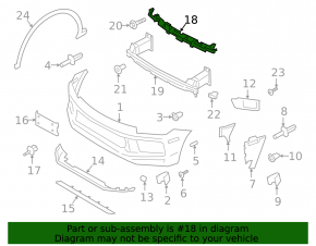 Front bumper central absorber for Porsche Cayenne 19-23 Base