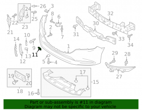Front bumper plug right Mazda 6 18-21 inner