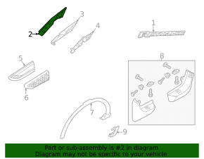 Right front fender molding for Land Rover Discovery Sport 17-23