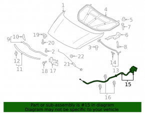 Mazda CX-9 16 Hood Lock Release Cable