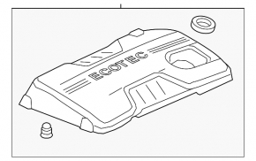 Engine cover Chevrolet Malibu 13-15 2.4, hybrid