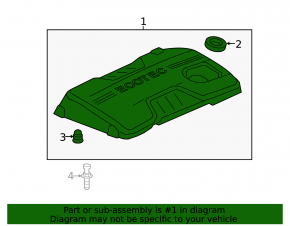 Engine cover Chevrolet Malibu 13-15 2.4, hybrid