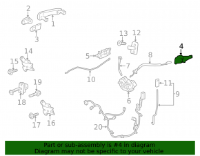 Rear Left Door Handle Mechanism Buick Encore 13-16