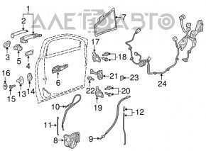Front right door handle mechanism for a 1919 Chevrolet Volt