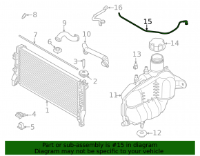 Cooling return pipe tank-head BMW X1 F48 20-22 B46 first