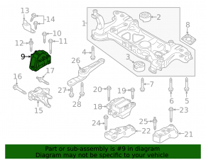 Right engine mount VW Passat b7 12-15 USA 2.0TDI
