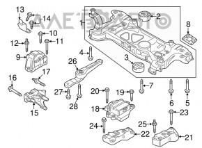 Right engine mount VW Passat b7 12-15 USA 2.0TDI