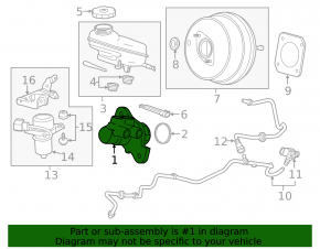 Brake master cylinder with reservoir Chevrolet Camaro 16-20 3.6 2.0