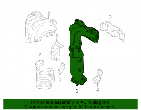 Exhaust manifold with catalytic converter for Toyota Camry v55 15-17 2.5, rusty