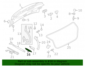 Trunk lid hinge spring right Audi A6 C7 12-18 with overlay
