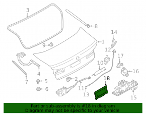 BMW 3 F30 12-18 Trunk Lid License Plate Frame