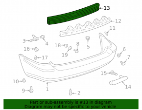 Lexus RX300 98-00 Rear Bumper Reinforcement