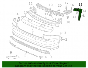 Rear bumper mount right VW Passat 20-22