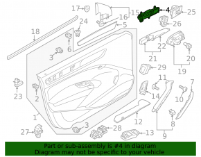 Inner front right door handle for VW Passat b8 16-19 USA