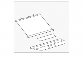 Rear shelf with curtain for Toyota Camry v40, gray, with brake light, needs cleaning, plastic has turned white