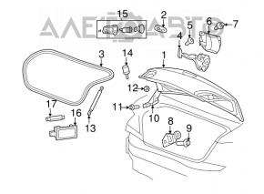 Trunk lid Chrysler 200 4d 11-14 gray PDM small poke