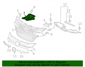 Radiator grille bracket central grill Honda HR-V 16-18