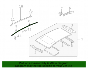 Right roof trim for Infiniti FX35 FX45 03-08