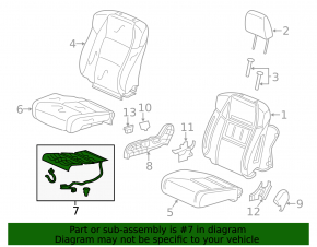 Heated passenger seat cushion for the 13-15 Acura ILX