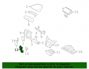 Lower right front panel trim for Hyundai Sonata 11-15 beige